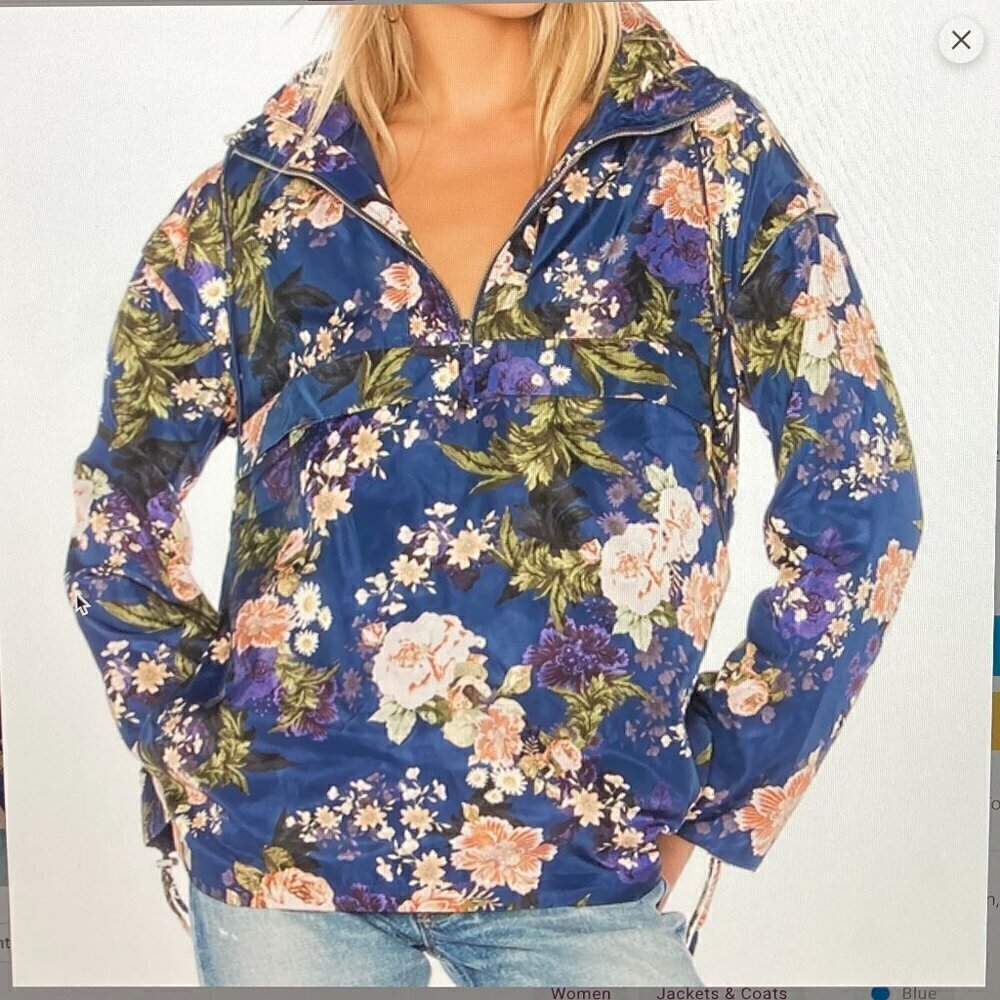 LPA- FLORAL SPRING ANORAK JACKET 360  /HALF ZIPPER/SIZE SMALL